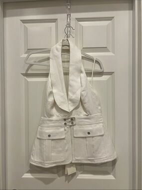 Alexis Off White Halter Vest Top NWT